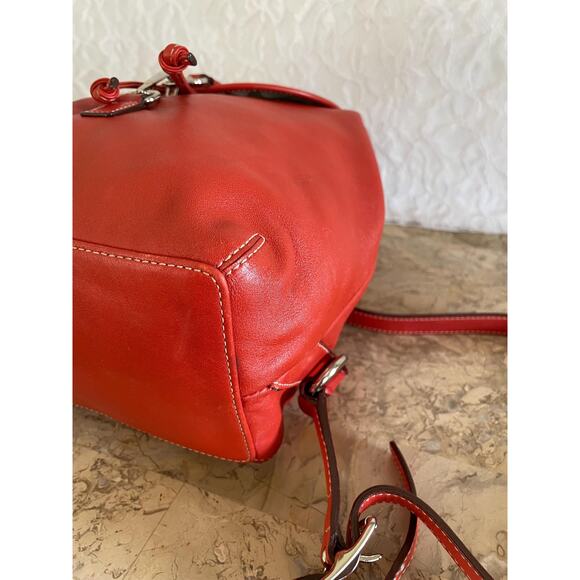 Rare Vtg Coach legacy leather drawstring backpack red 9368 - Picture 6 of 10